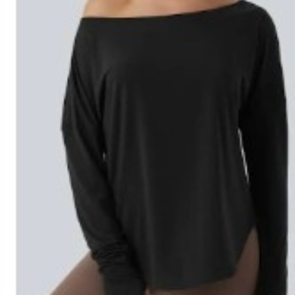 Halara one shoulder shirt with built in bra